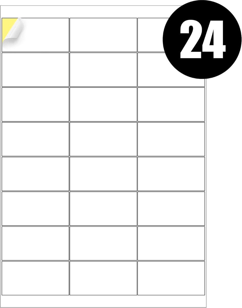 A4 etiketten 24 per vel, 20 vellen 480 kleverige etiketten, adreslabels, printeretiketten, iSOUL zelfklevend - ShopVlot