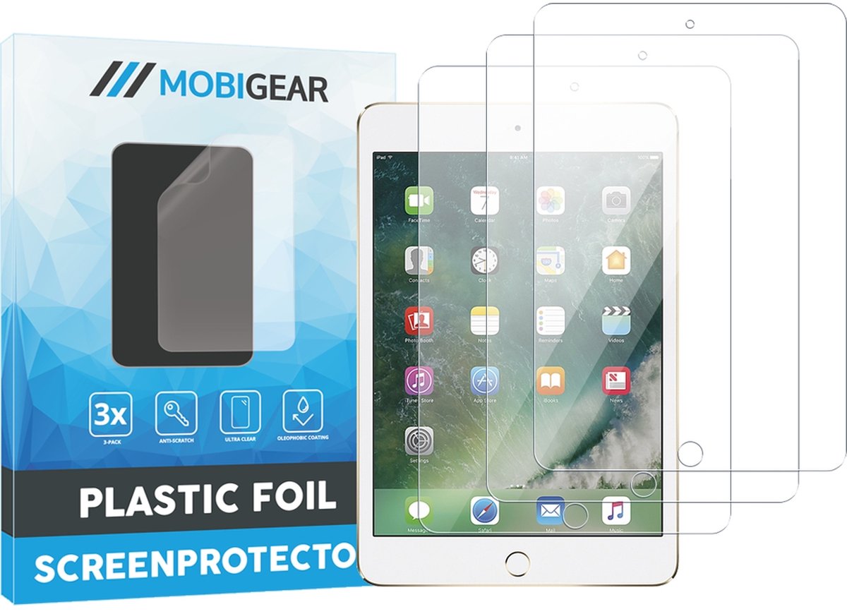 Mobigear Screenprotector geschikt voor Apple iPad Mini 4 (2015) | Mobigear Screenprotector Folie - Case Friendly (3-Pack)