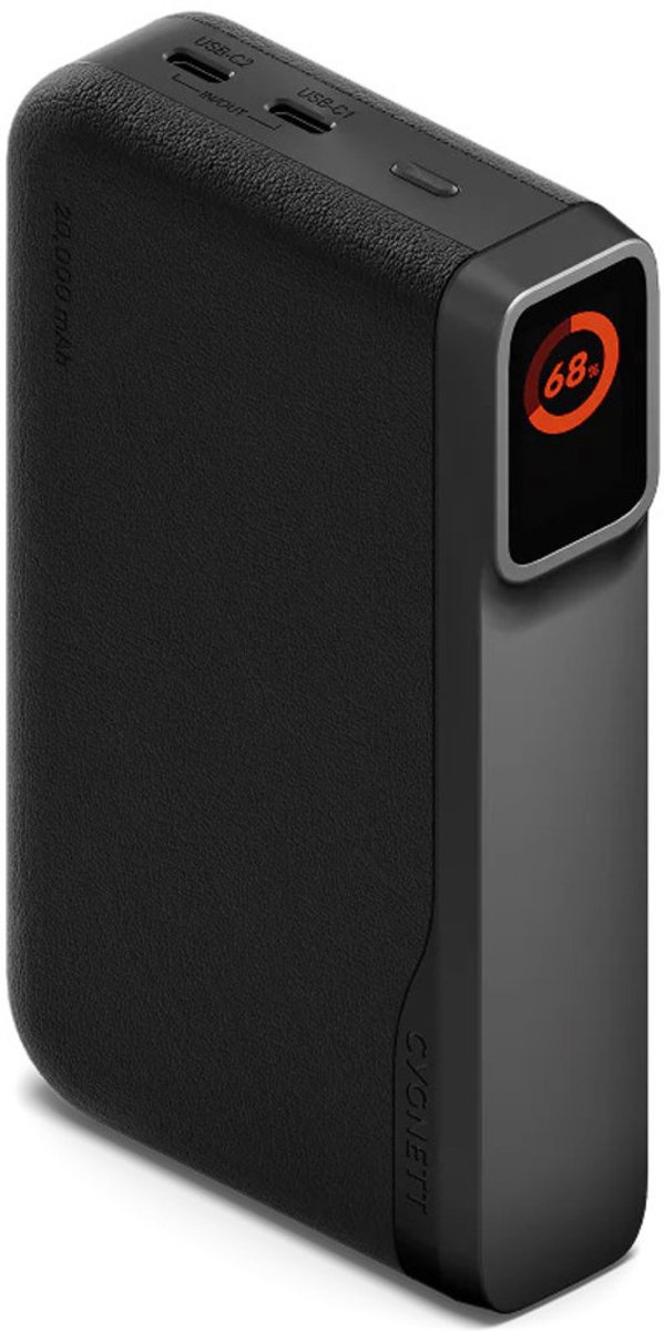 Cygnett Dual USB / USB-C Powerbank 20.000 mAh 65W - Graphite