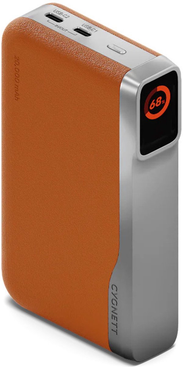 Cygnett Dual USB / USB-C Powerbank 20.000 mAh 65W - Tan