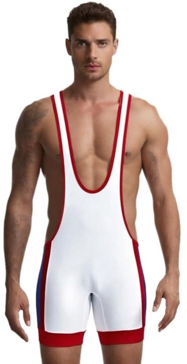 Erg Strakke Worsteltanktop voor Mannen - Mouwloze Atletische Bodysuit voor Sport en Fun