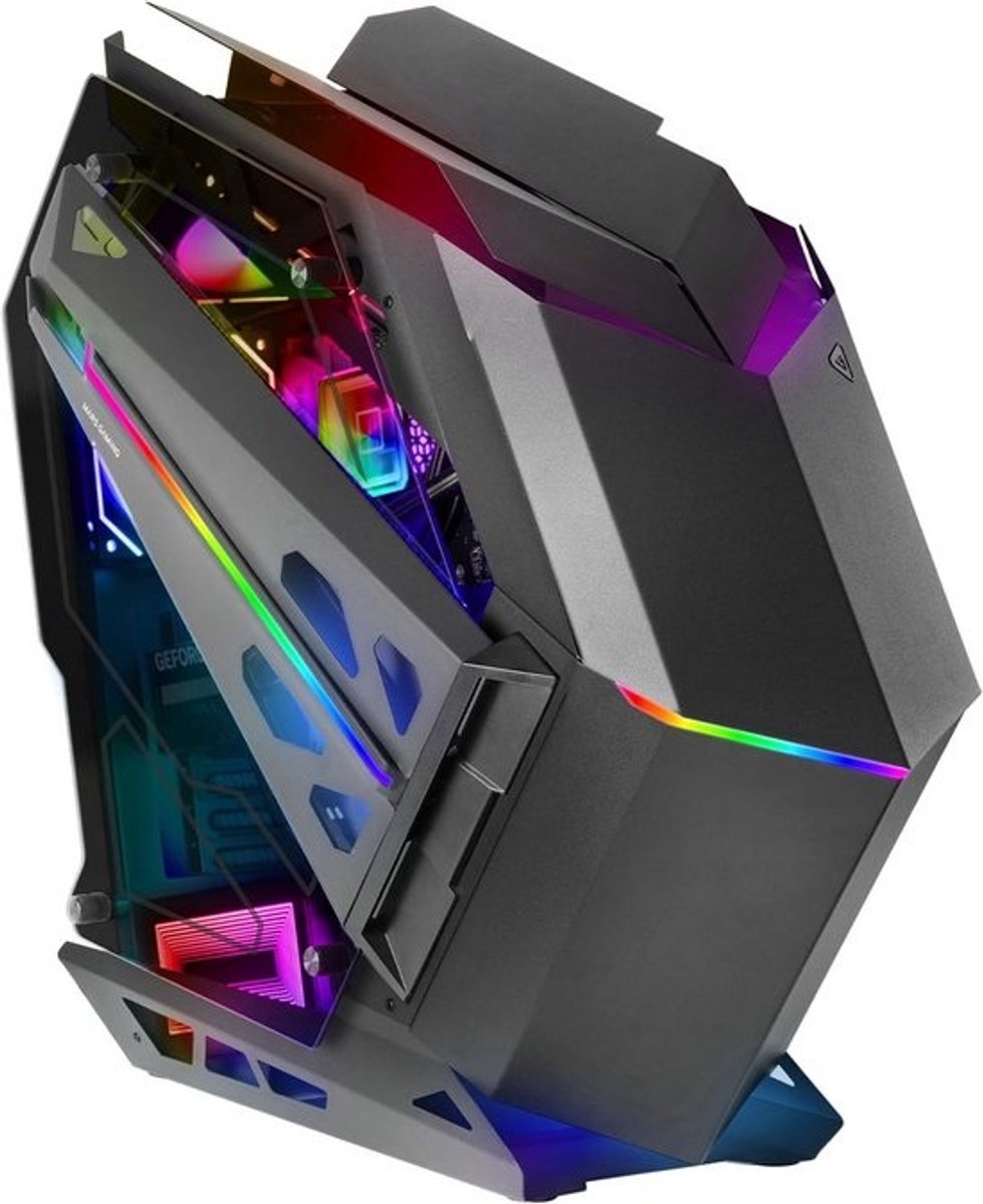 XXL ATX Gaming PC Kast met Dubbele ARGB LED Verlichting en Afstandsbediening