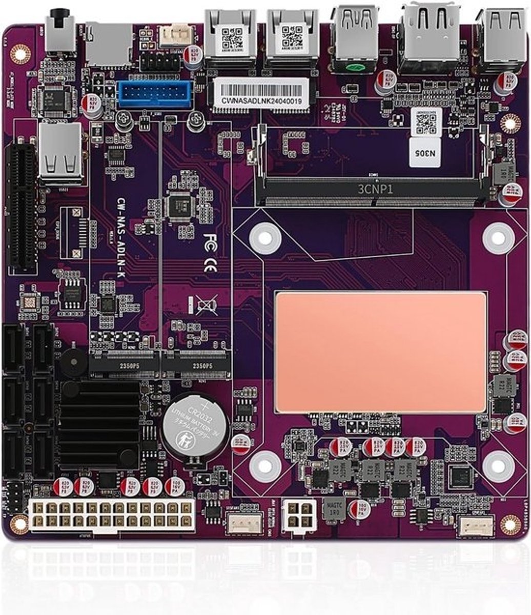 Industrieel Mini ITX Moederbord met Quad Core Processor en 2.5G Netwerk voor NAS en Mini PC