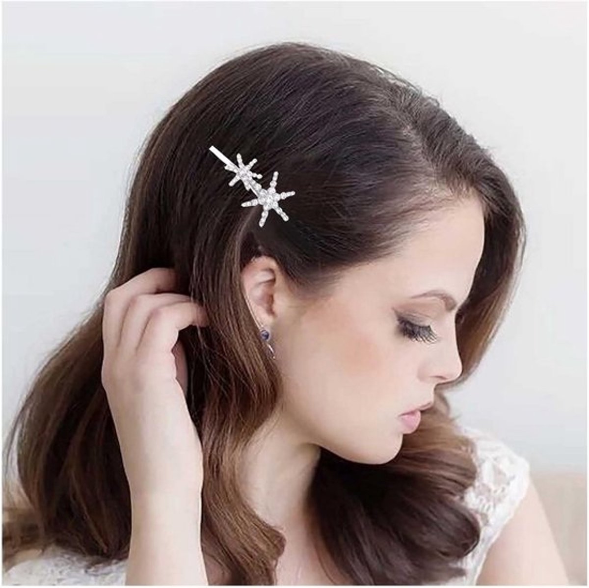 Glanzende Kristallen Ster Haarclip met Strass voor Dames en Meisjes