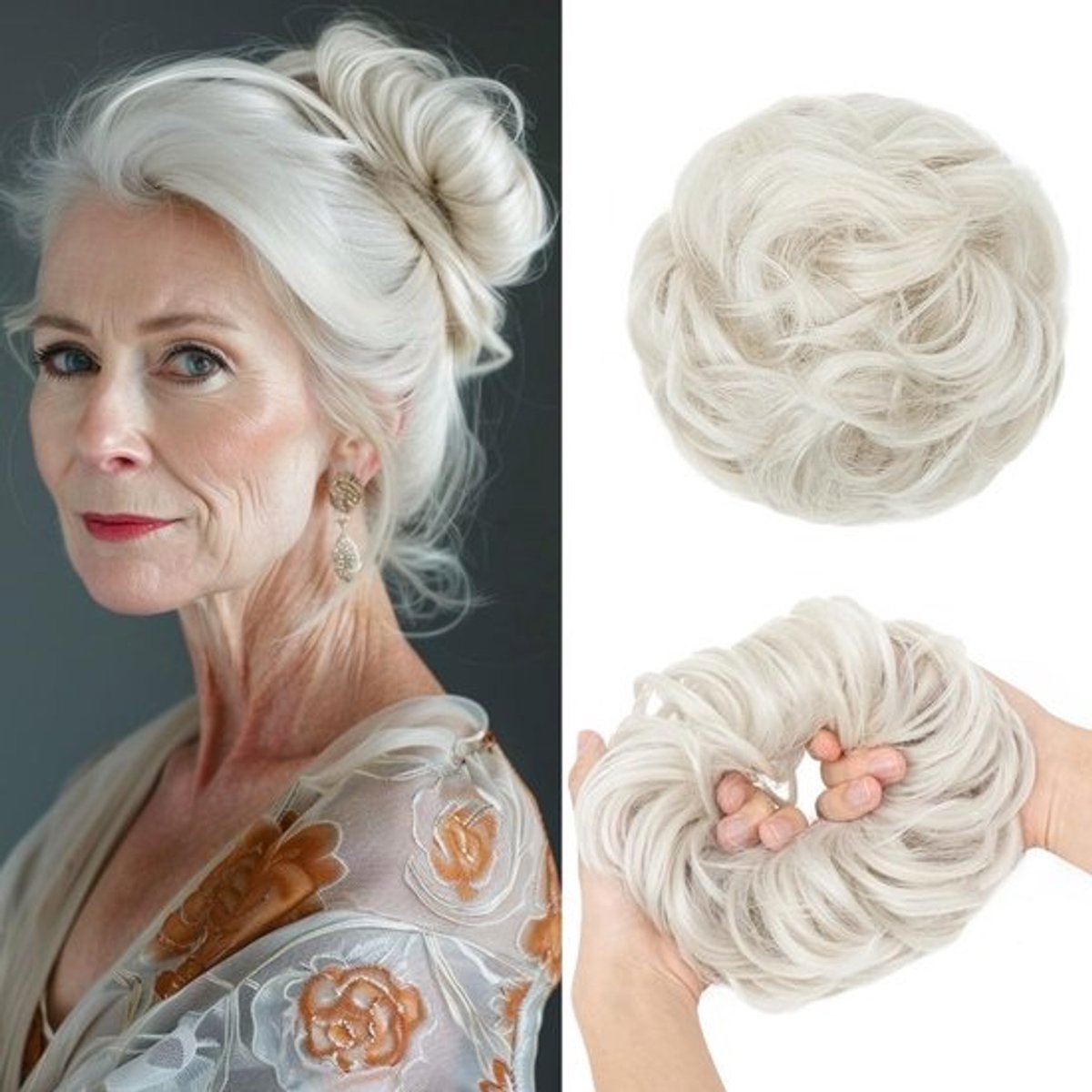 Rommelige Haarbol Extensie Synthetisch Scrunchie Kapselstukken Opgestoken