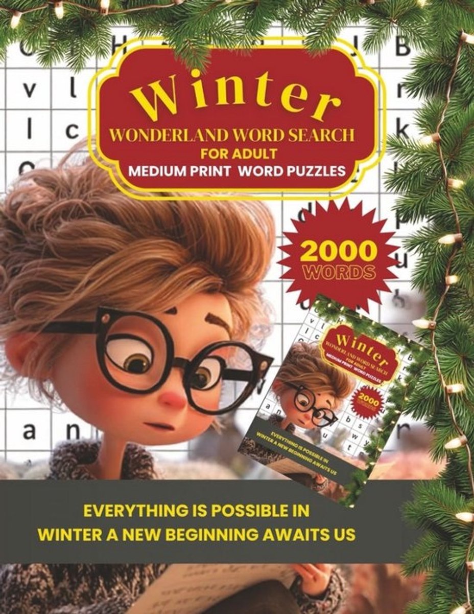 Grote Winter Puzzelboek Woordzoeker voor Volwassenen - Rustgevend en Gezellig Tijdverdrijf