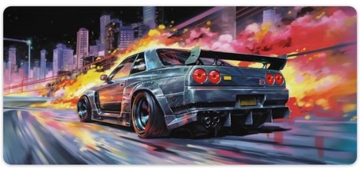Extra Grote Bureaumat Gaming Anime JDM Auto Ontwerp voor Toetsenbord en Muis 40x90 cm