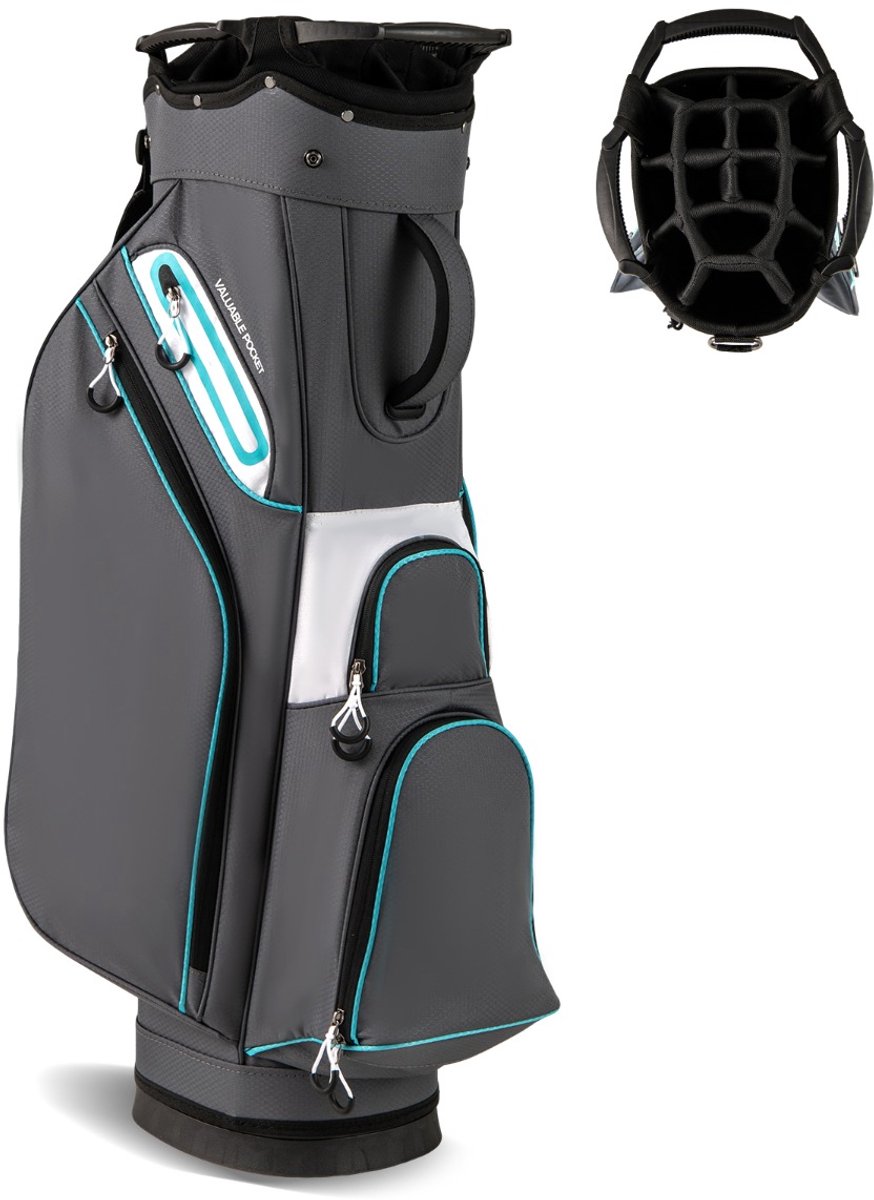 SureDeal® - Golf - Golfbag Lichtgewicht Golfkar - Vakken Waterafstotende Golftas - 32x26 cm - Grijs