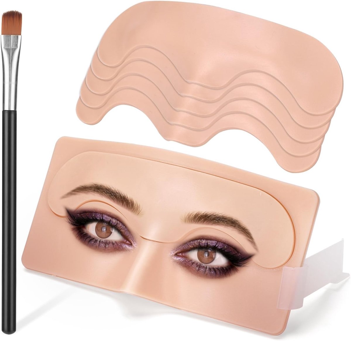 Verwijderbare 3D Silicone Oog en Gezicht Make-up Oefenbord voor Microblading, Wenkbrauw en Oogschaduw Training, Herbruikbaar Oefenmateriaal voor Make-up en Wenkbrauwtechnieken