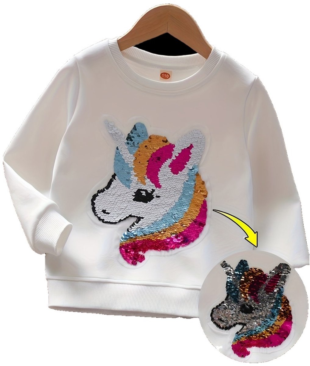 Currero Sweater Meisjes Sweaters Sweatshirt Hoodie Warme Trui Pullover Jumper Crewneck Vest 9-10 Jaar Wit