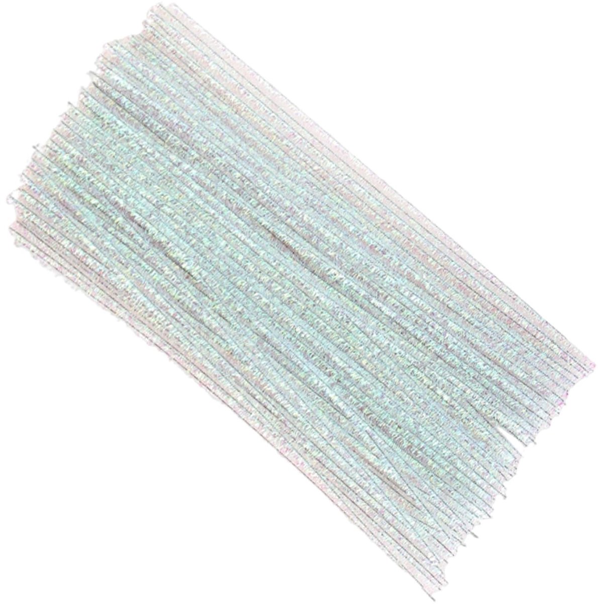 100 Glitterende Chenille Pijpenragers in Wit voor Creatieve Projecten, DIY Decoraties en Handgemaakte Kunstwerken