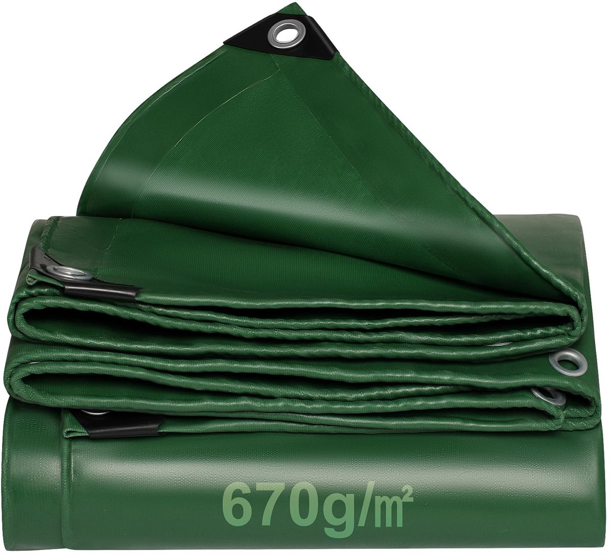 Afdekzeil, 670 g/m², vrachtwagenzeil met oogjes, premium pvc-weefsel, waterdicht, scheurvast, versterkte randen - ShopVlot