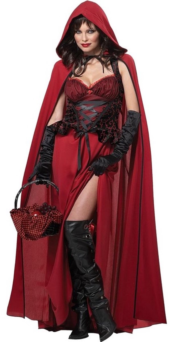 Donkerrode rijkap voor dames - Sexy kostuum voor Halloween