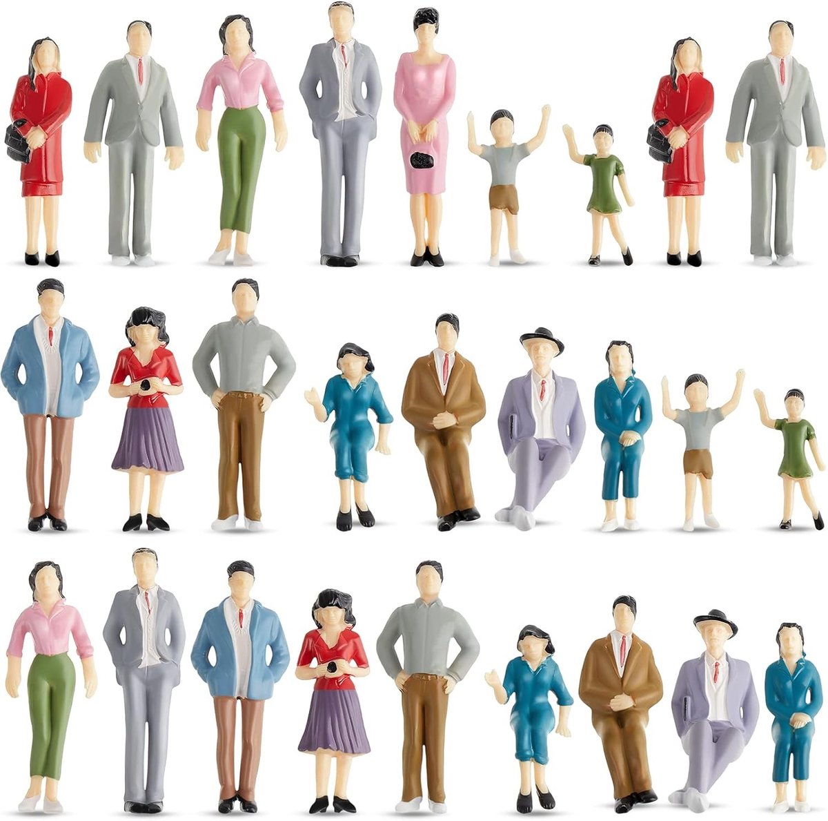 28 Stuks Miniatuur Figuren Schaal 1:25 voor Modelbouw en Diorama's
