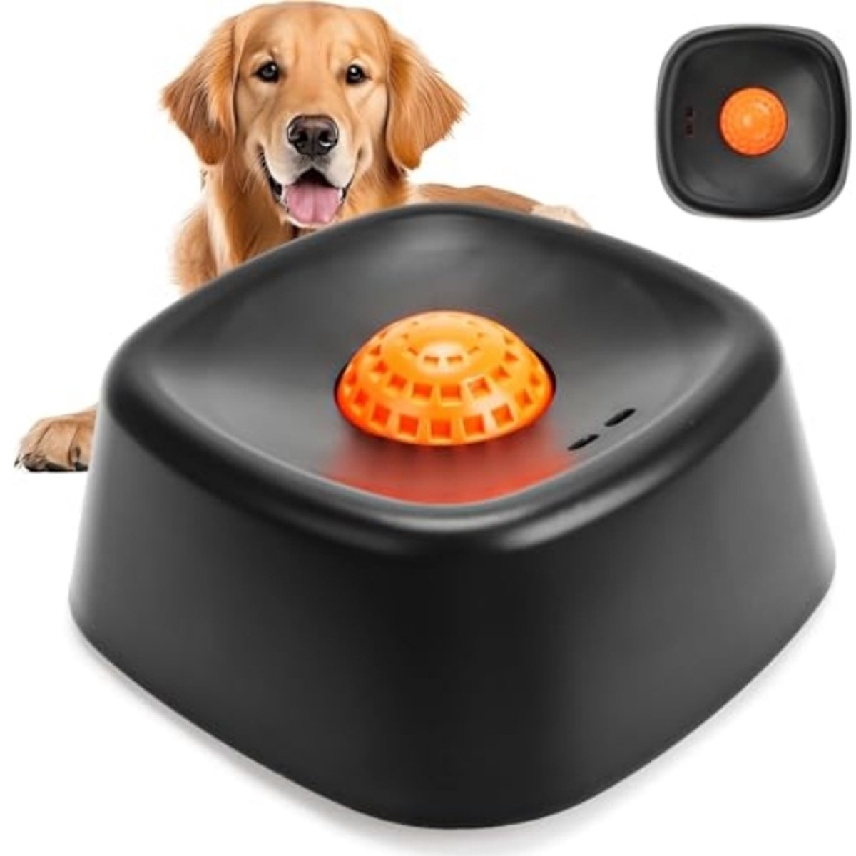 Casalora Slow Feeder-hondenbakken voor vloeibare traktaties, vermakelijke bal erin – Hondenlikbak voor bottenbouillon, yoghurt – Likspeeltje voor puppy’s van grote, middelgrote en kleine rassen, Zwart