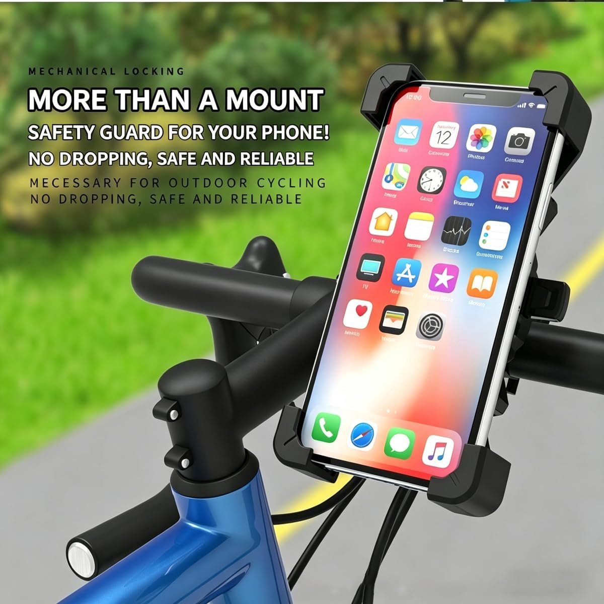 1 stuk - Fiets mobiele telefoonhouder - Schokbestendig - - Elektrische fiets mobiele telefoonhouder - Zwart - 360 graden draaien