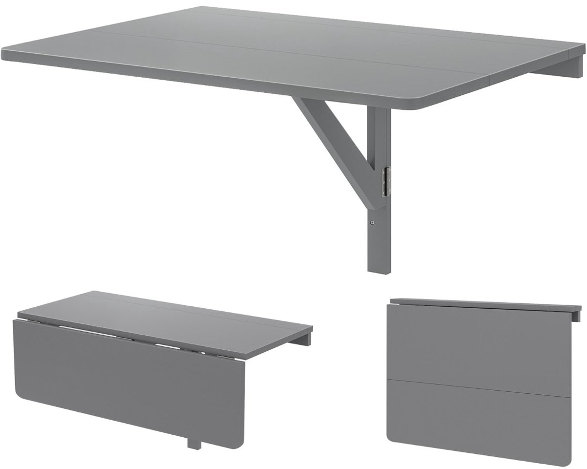 SureDeal® - Eettafel - Wandgemonteerde Klaptafel Inklapbare - Keuken - 80x60x45 cm - Grijs