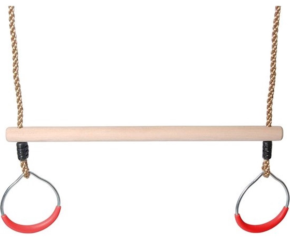 Houten Klimringen en Trapeze voor Schommel - Gymnastiek voor Kinderen Buiten