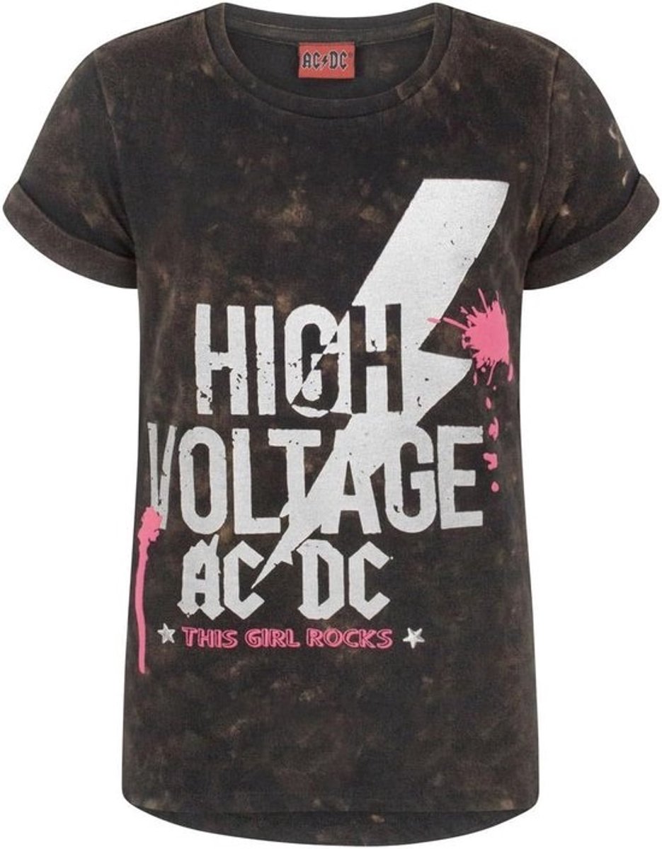 Kinder T-shirt - Muziek Shirt - Dagelijks Gebruik - Acid Wash Stijl - Zwart