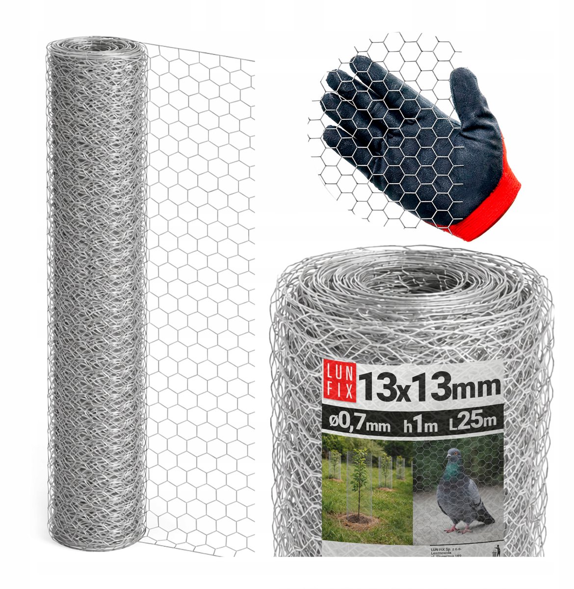 Lun Fix - Tuingaas - Tuinhek - Verzinkt - Maaswijdte: 25 mm - Hoogte: 100 cm - Lengte: 25 m