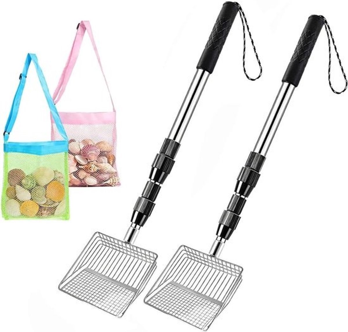 Zandzeef Schep - Metaaldetector Accessoire - Schatten Vinden - Verstelbare Steel - 58-105 cm - Niet gespecificeerd