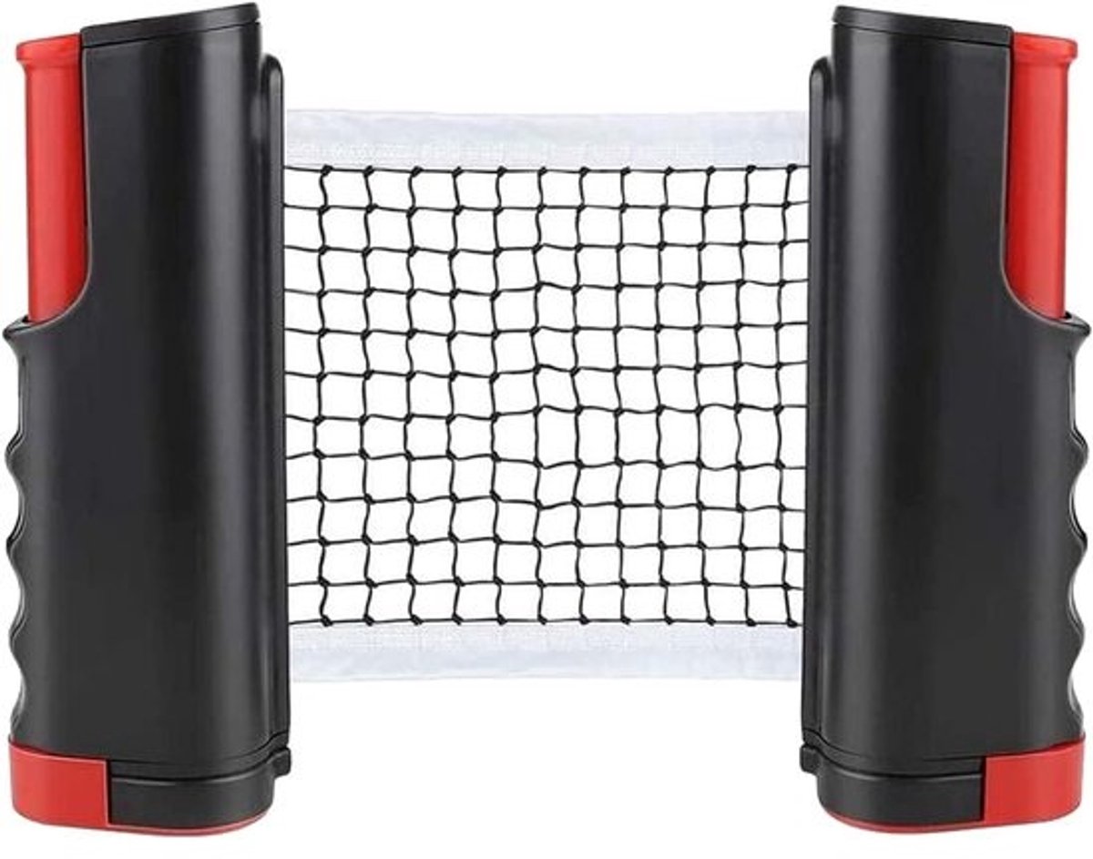 Tafeltennisnet - Vervangingsnet - Overal Spelen - Intrekbaar Ontwerp - 190 cm - Rood Zwart