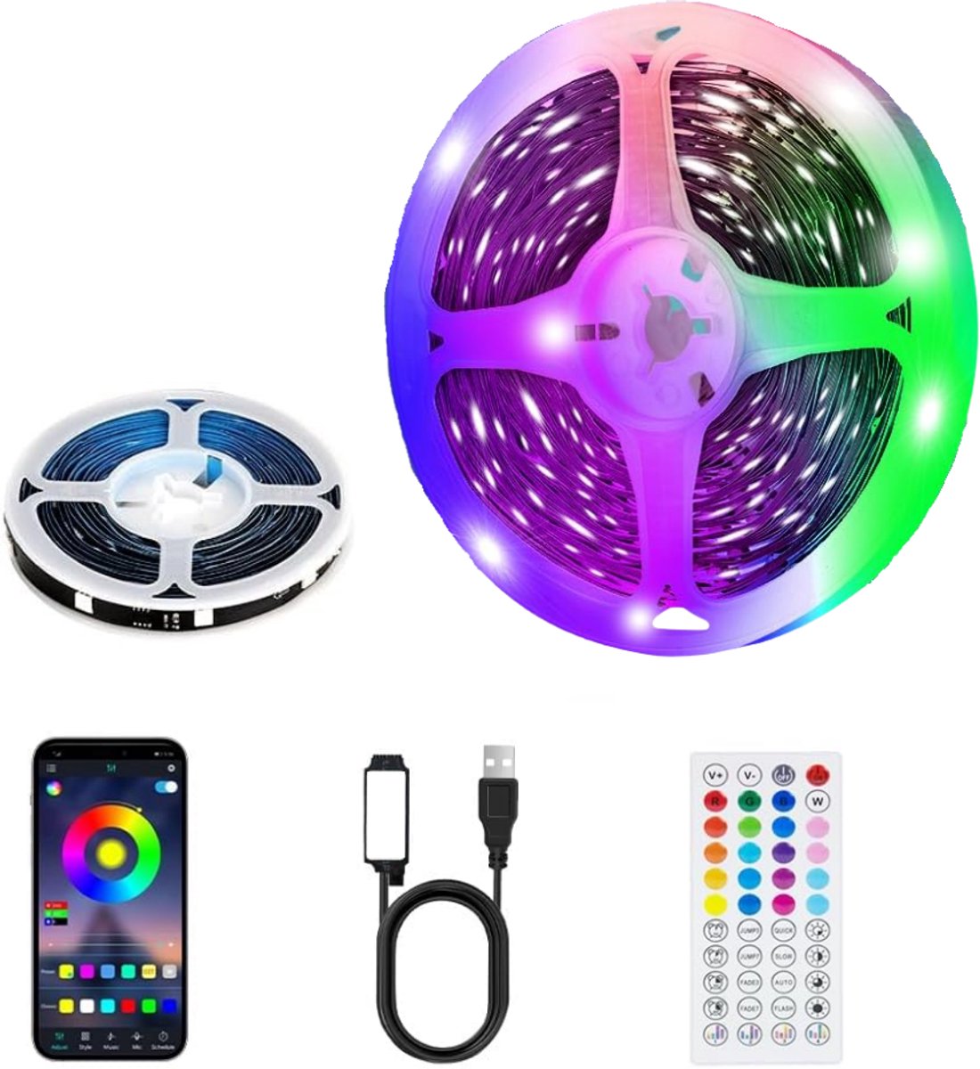 DYVNS® LED Strip Batterij - Ledstrip Oplaadbaar - Verlichting - Met Afstandsbediening - 6 m