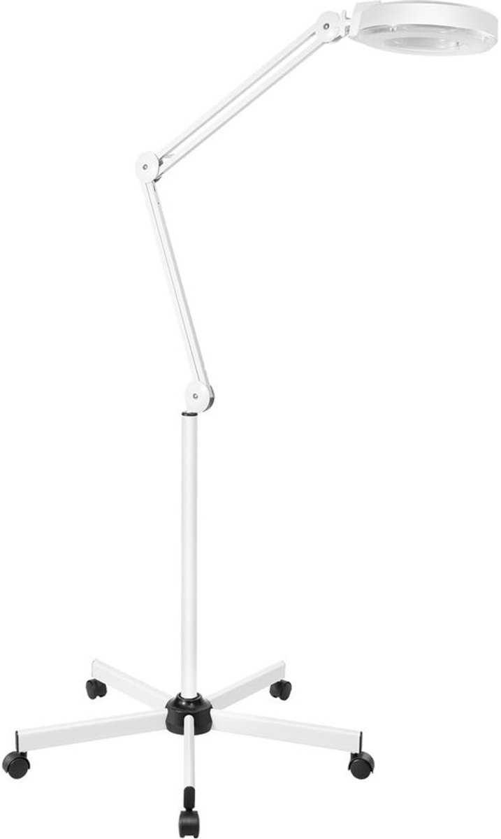 Vergrootlamp met Voet - Vergrootglas Lamp - Cosmetische Werkzaamheden - 8x Vergroting 6000K - 176 x 39 cm Arm - Wit