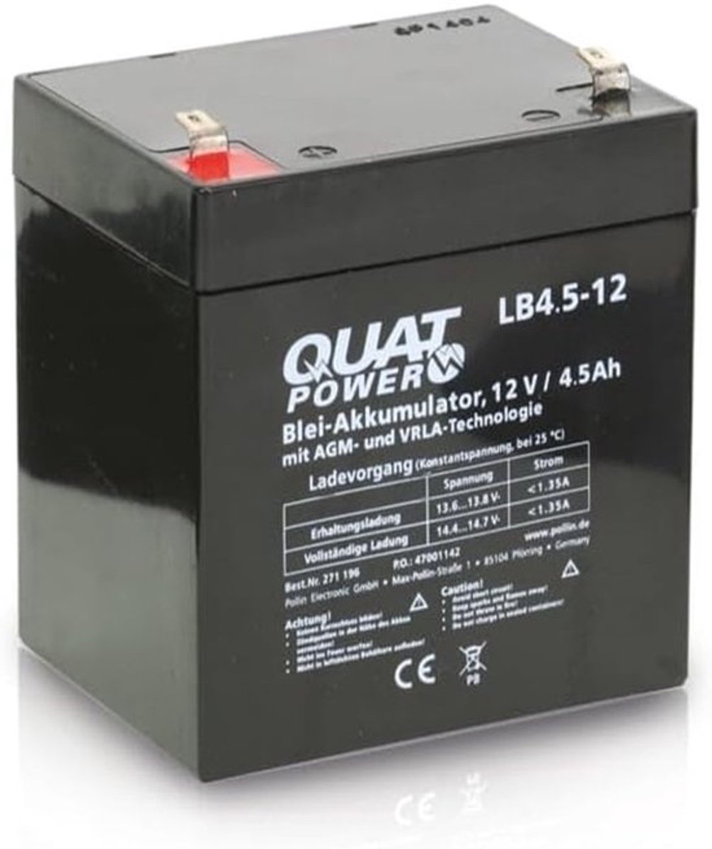 Oplaadbare Batterij - Accu Energiebron - Apparaten Voeden - Betrouwbare Stroom - 12V 4.5Ah