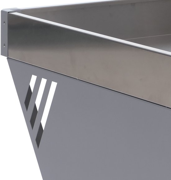 Robotmaaiergarage met plantenbak MCW-P41, dakoverkapping grasmaaier metaal 40x60x70cm ~ roestvrij staal, gegalvaniseerd grijs van Merkloos	 — afbeelding 2