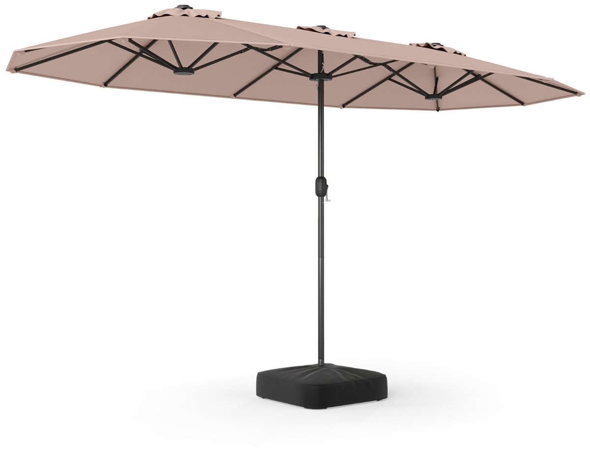 SureDeal® - Parasol - Dubbele Terras Hoog - Tuin - 400x212x243 cm - Koffiebruin
