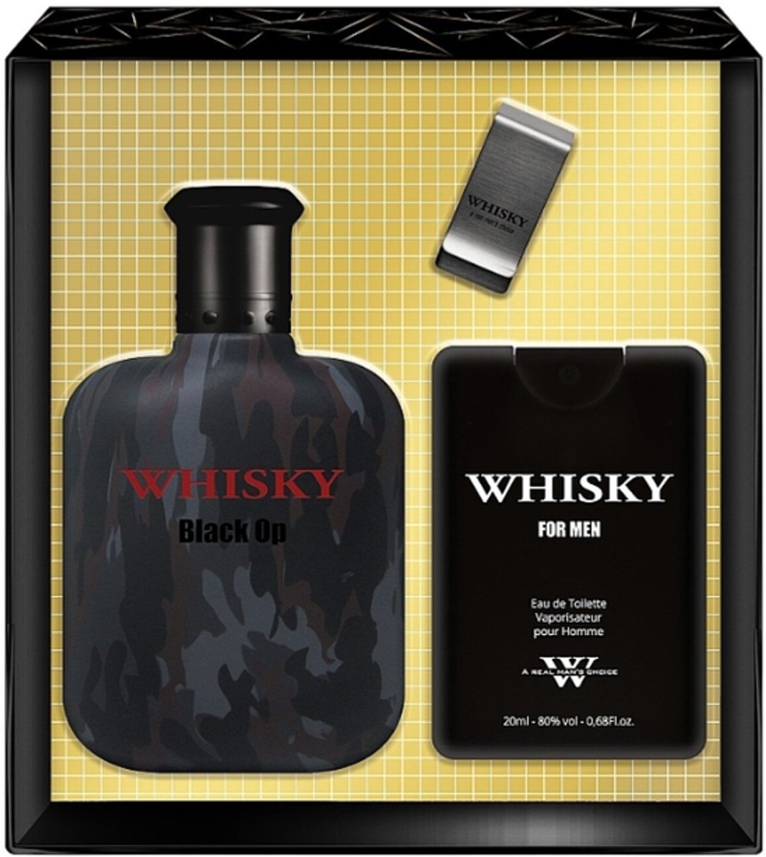 Evaflor Whisky Black Op Eau De Toilette Spray Set - 100ml And 20ml