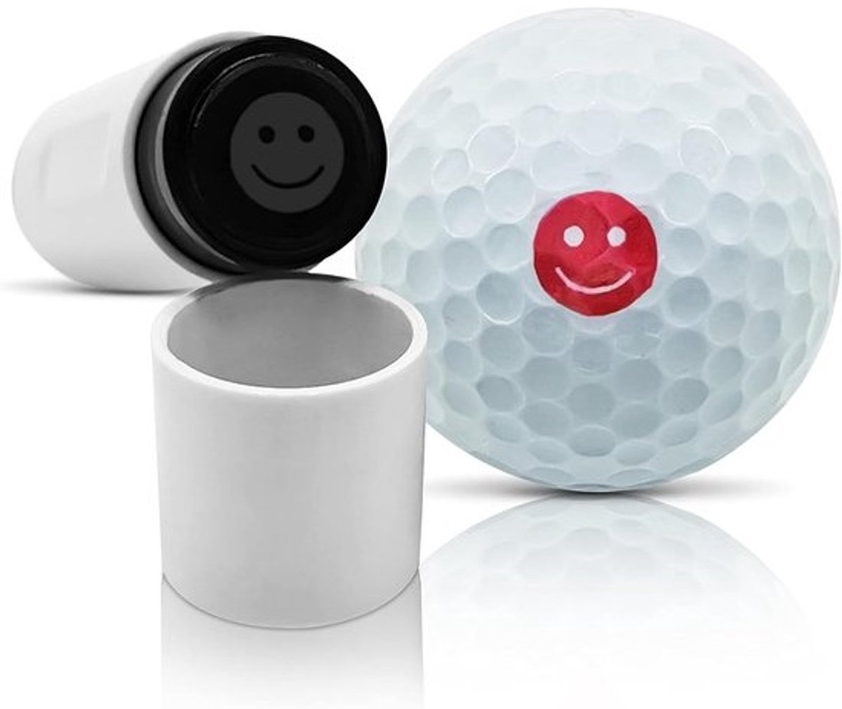 Golfbal Stempel Marker met Diverse Vrolijke Gezichten en Emoji's - Waterdicht