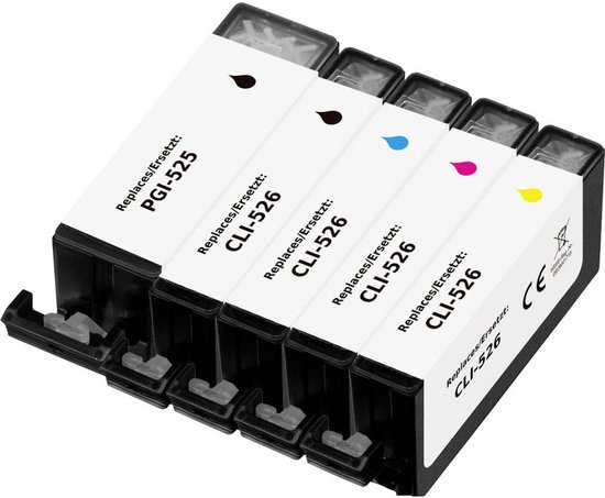 Renkforce Inktcartridge vervangt Canon PGI-525PGBK, CLI-526BK, CLI-526C, CLI-526M, CLI-526Y Compatibel Combipack Zwart,