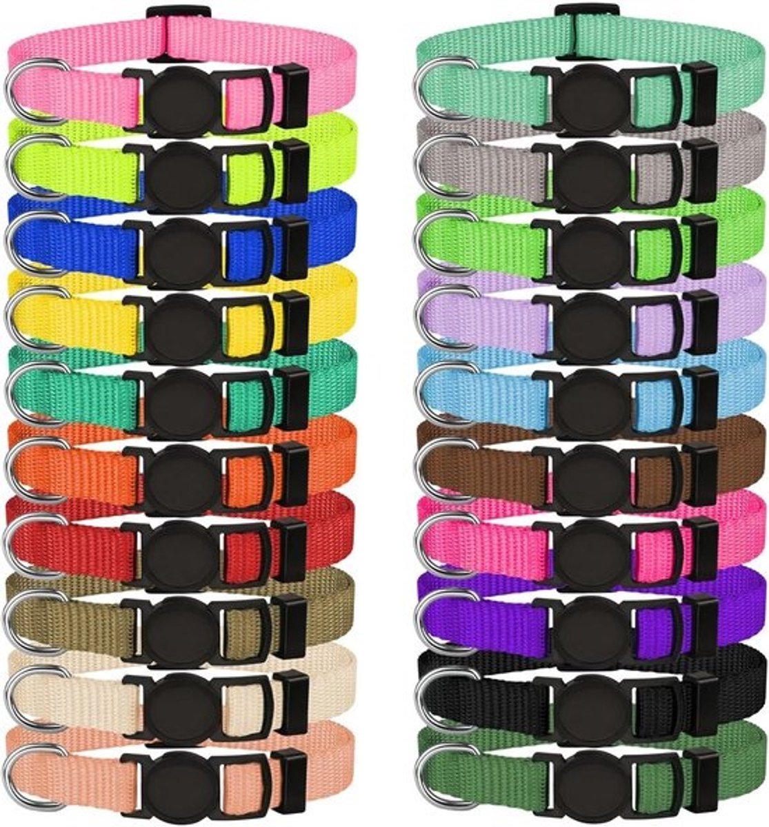20x Verstelbare Nylon Puppy Halsbanden en Kattenhalsbanden - ID Bandjes voor Kittens en Kleine Honden