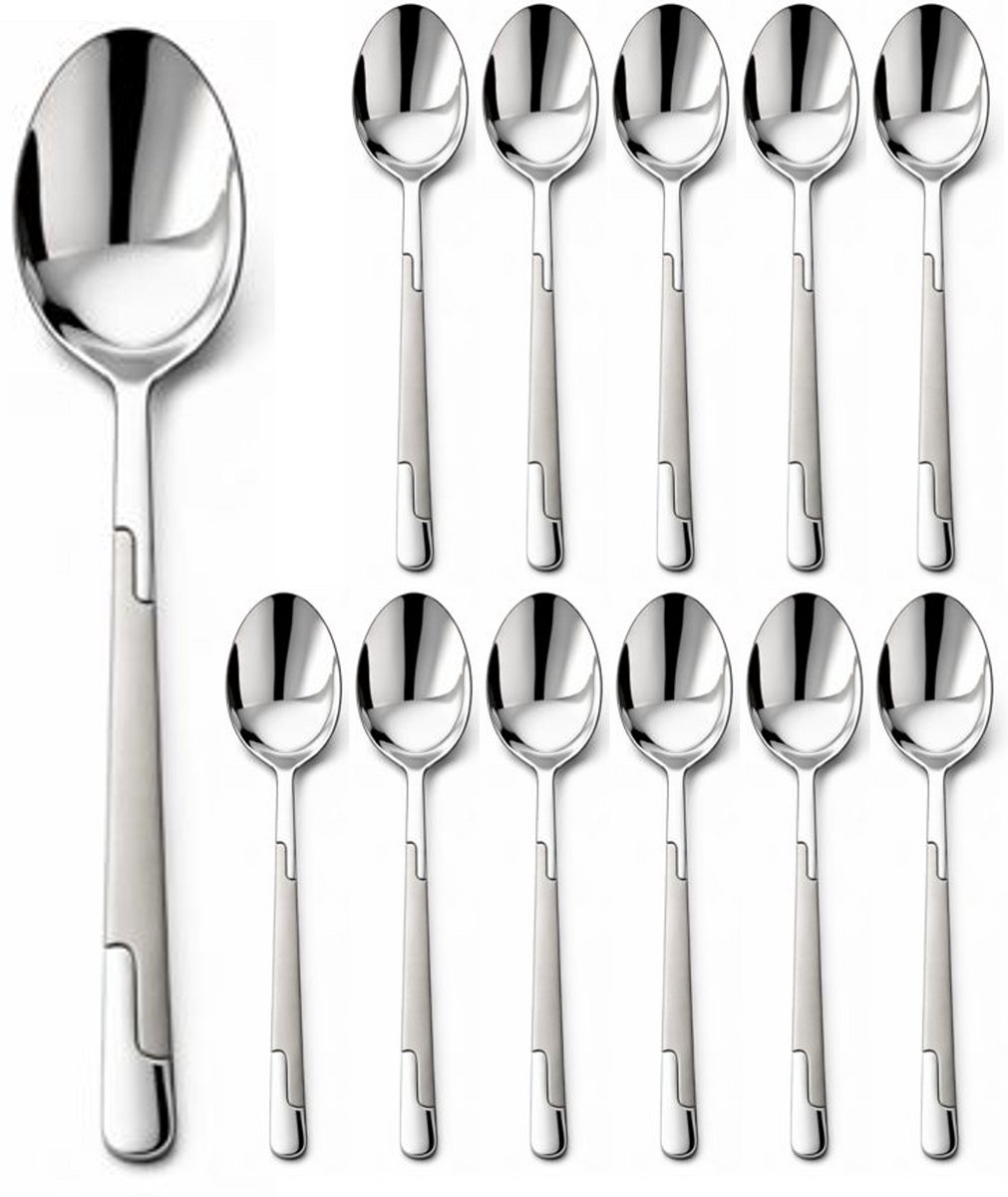 Theelepels 12 Stuks - Koffielepels - Dessertlepels - Extra Stevig RVS - 13,7 cm - Vaatwasserbestendig