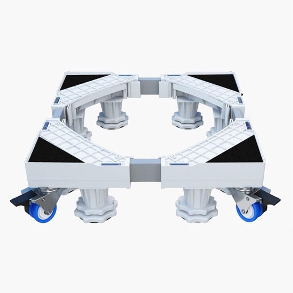 Dailygoods- Wasmachine Voetstuk Verstelbaar - Multifunctionele Voet met 4x2 Vergrendelbare Zwenkwielen - 8 Sterke Voeten - Beweegbaar - Schokbestendig - Apparaatstandaard