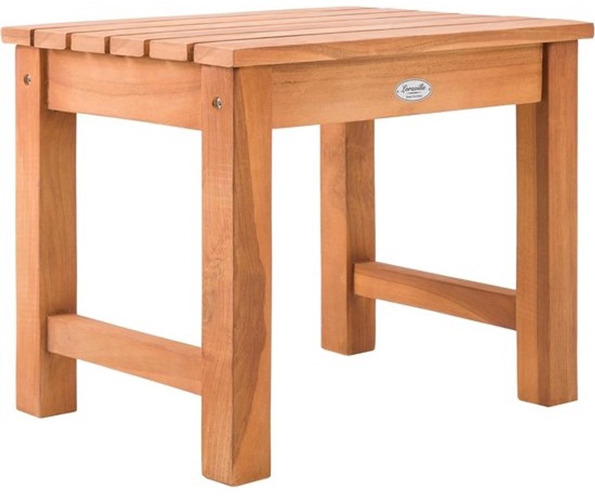 Bijzettafel Teak - Tuinmeubel Hout - Buiten Gebruiken - Massief Weerbestendig - 51 x 43 x 39 cm - Goudbruin