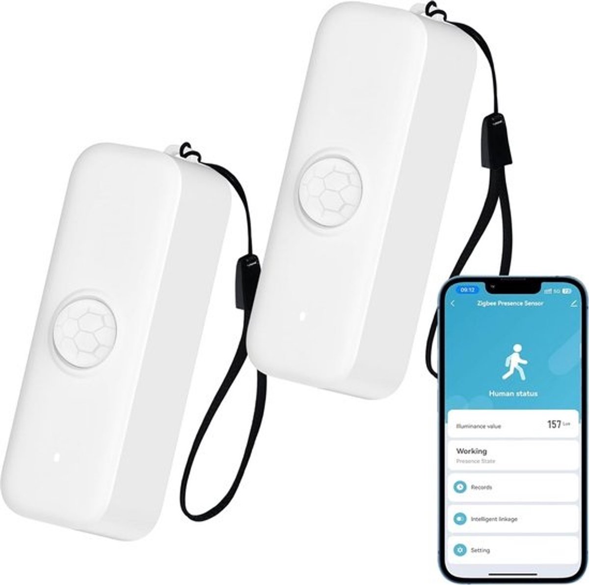 Slimme WiFi Bewegingssensor met App-Bewaking en Scènekoppeling (2 stuks)