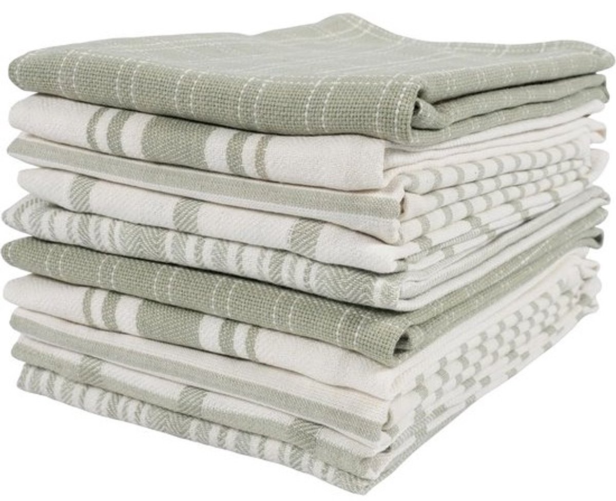 Platte Keukenhanddoeken Set - 100% Katoen - Extra Absorberend & Sneldrogend Theedoeken