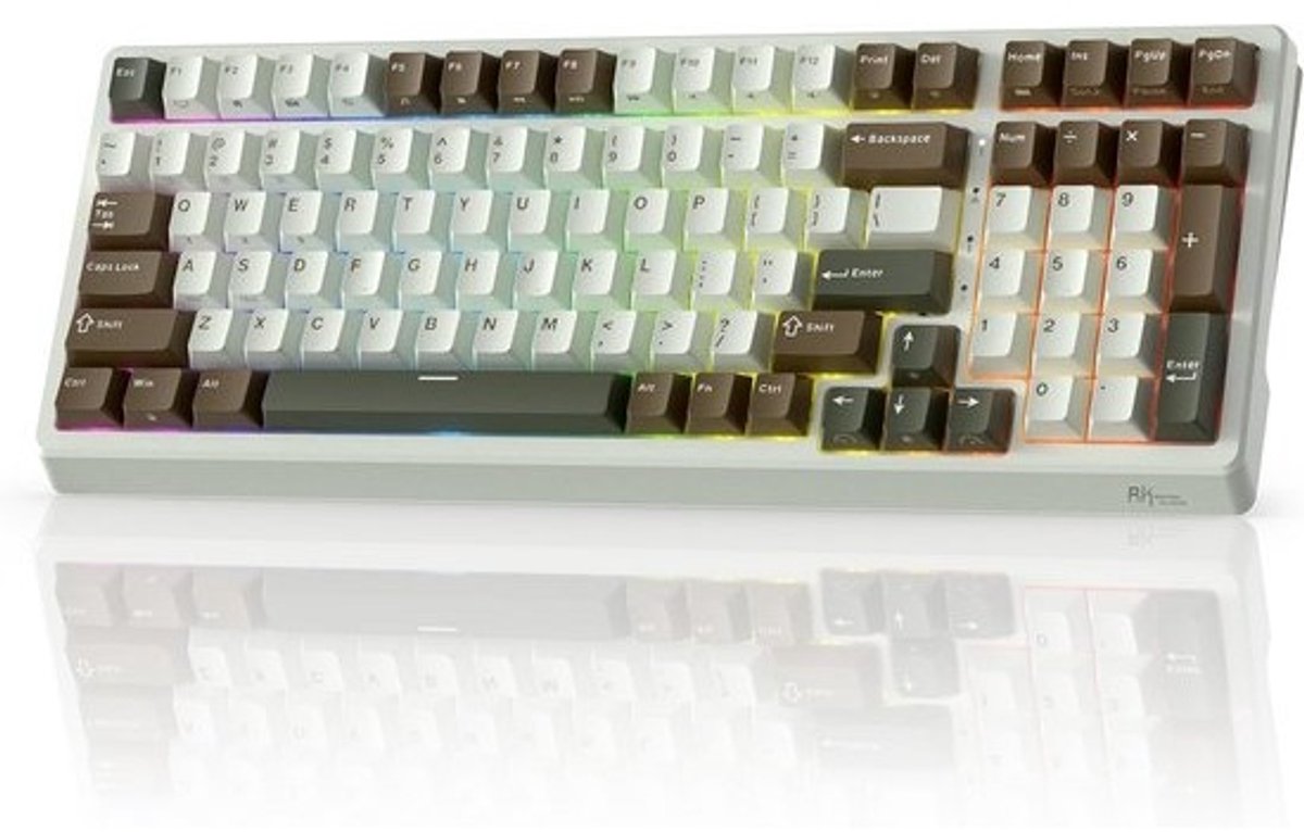 Mechanisch Toetsenbord F99, Compact 99-toetsen Layout, RGB Verlichting, 3-Modi Draadloos (2.4GHz/Bluetooth) & Bedraad