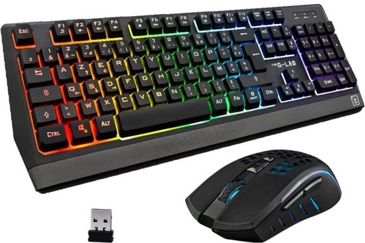 Draadloos Toetsenbord en Muis Set Zwart Ergonomisch