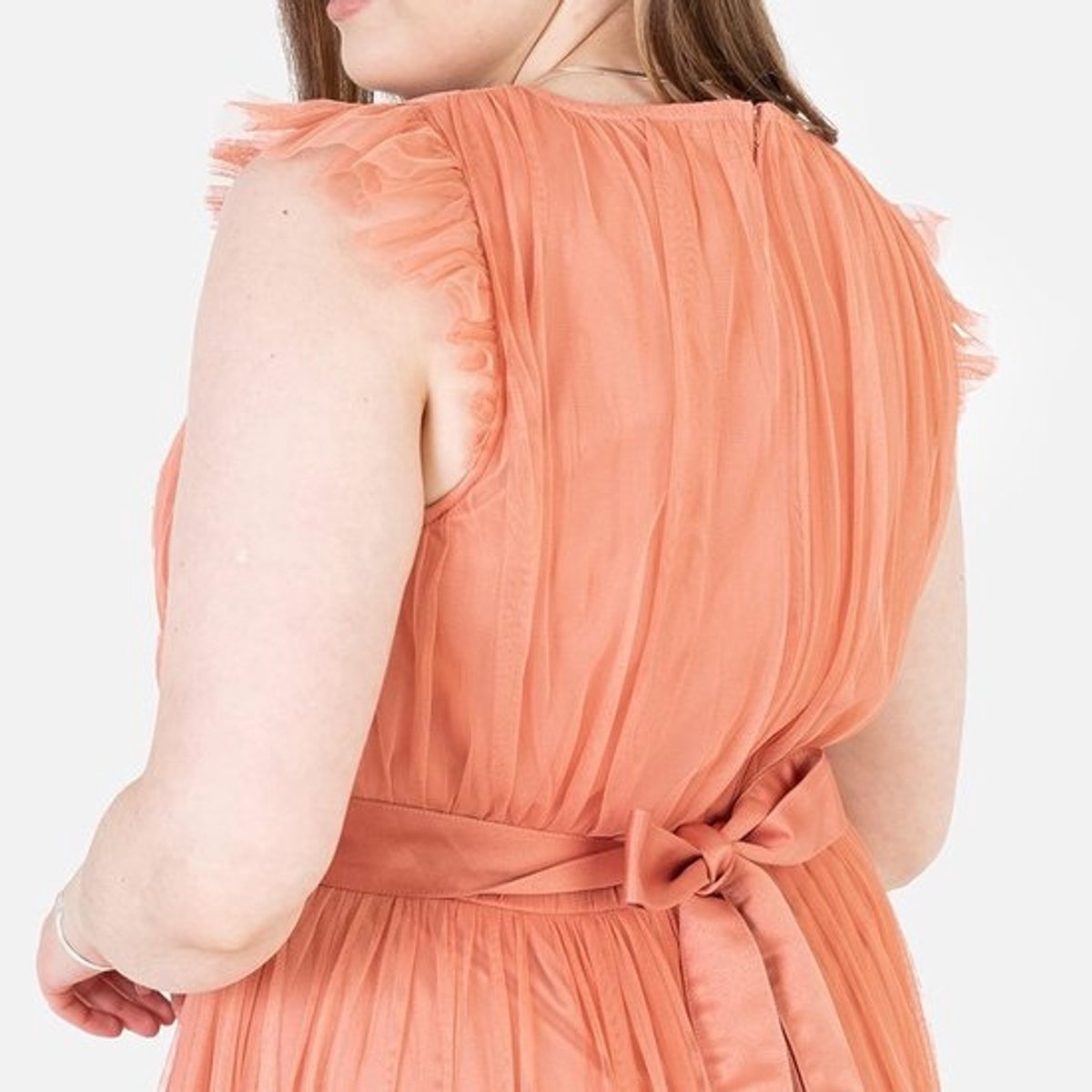 Dames Maxi Jurk V-hals Mouwloos voor Bruiloft Gast en Bruidsmeisje - Lange Hoge Taille Gelaagd Gekleed