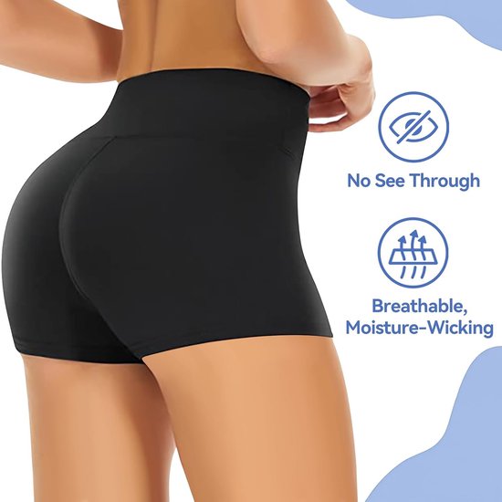 Hoge Taille Hotpants voor Dames, Scrunch Butt Lifting Shorts, Comfortabele Fietsshorts voor Yoga, Gym en Hardlopen — afbeelding 4