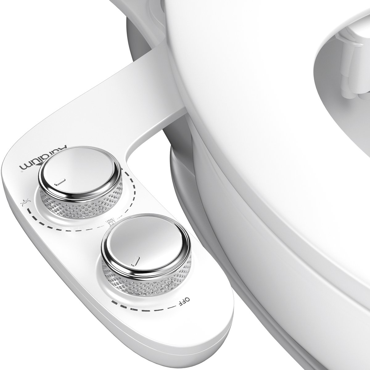 Auralum Max Bidet Douche Set - 3 Reinigingsstanden & Zelfreinigend - Dubbele Sproeikop - Instelbare Waterdruk - Toilet Bidet Opzetstuk - Voor anale en intieme reiniging - Wit&Chroom