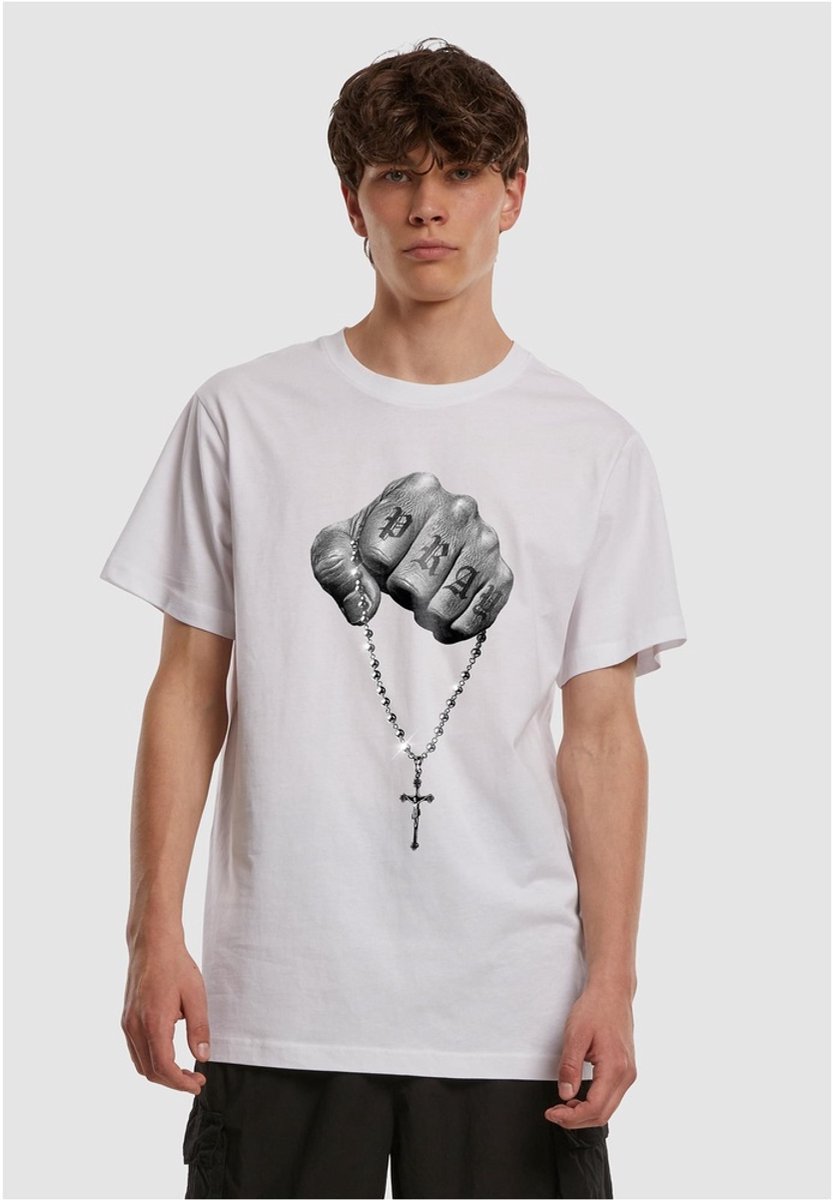 Mister Tee Faith Meets Strength Heren Tshirt XXL Wit