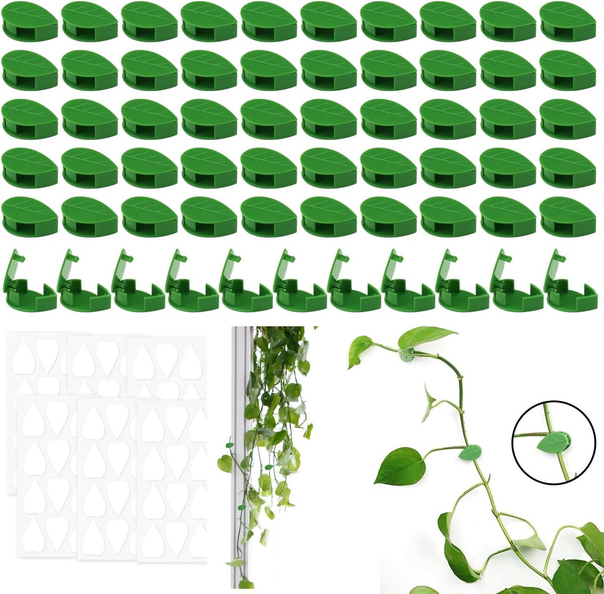 100 Stuks Plantenclips - Zelfklevende Klimplant Clips Voor Muur - Onzichtbare Plantensteun Voor Klimplanten, Tuin En Binnengebruik