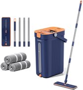 Yerkoo Dweilset met Schoon Water Systeem - Mopset met Emmer - Dweilsysteem - Vloerwisser met Telecopische Steel - Effectief Schoonmaken