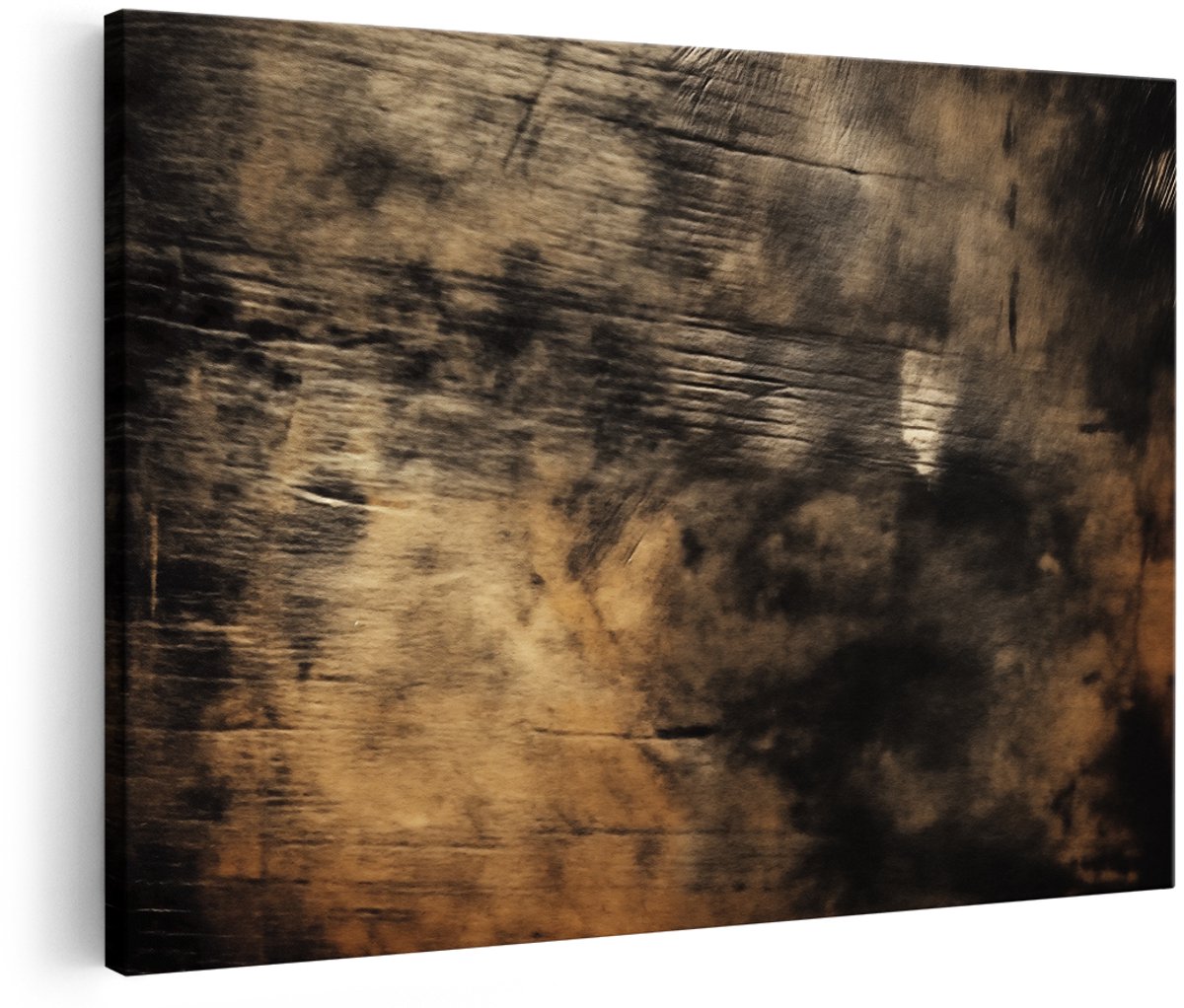 Artaza Canvas Schilderij Zwart Wit Houten Achtergrond - 180x120 cm - Groot - Wanddecoratie Woonkamer - Schilderijen - Muurdecoratie