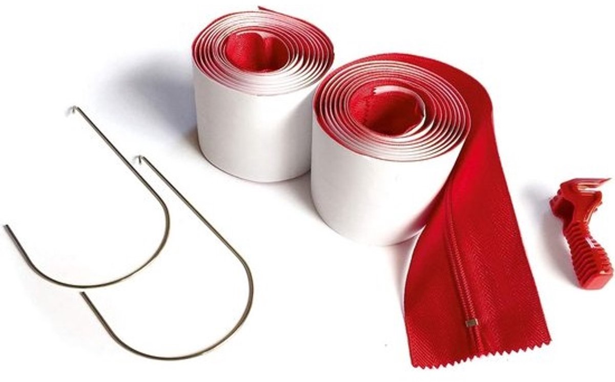 Zipwall Robuuste Ritssluiting - 2-Pack Rood